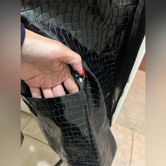 Susana Monaco Black Crocodile embossed single breasted blazer size Small, NWT - Picture 11 of 13